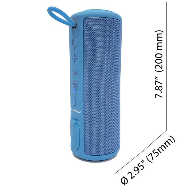 SYLVANIA 8" Premium Rugged Water Resistant Bluetooth Speaker 360° Sound, Brilliant Blue